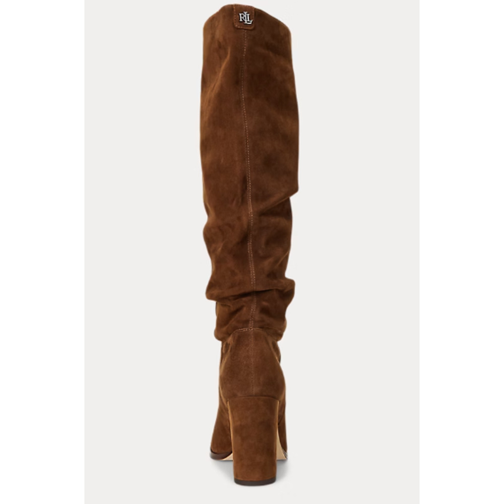 Ralph Lauren women's Artizan Suede tobacco knee-high Tall Boots size 5 - Picture 3 of 6
